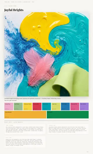 Joyful Brights — Colour Themes, Spring/Summer 2028 global key colours and colour combinations colour story