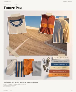 Future Past mood board — The New Lightness, SS28 men's knitwear trend direction
