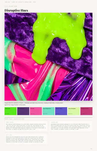 Disruptive Hues — Colour Themes, Spring/Summer 2028 global key colours and colour combinations colour story