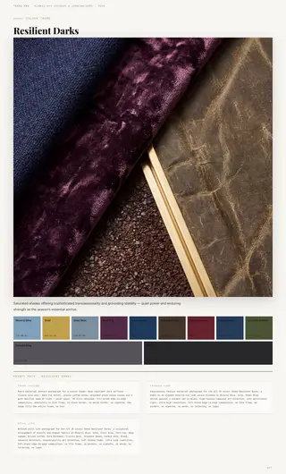 Resilient Darks — Colour Themes, Spring/Summer 2028 global key colours and colour combinations colour story