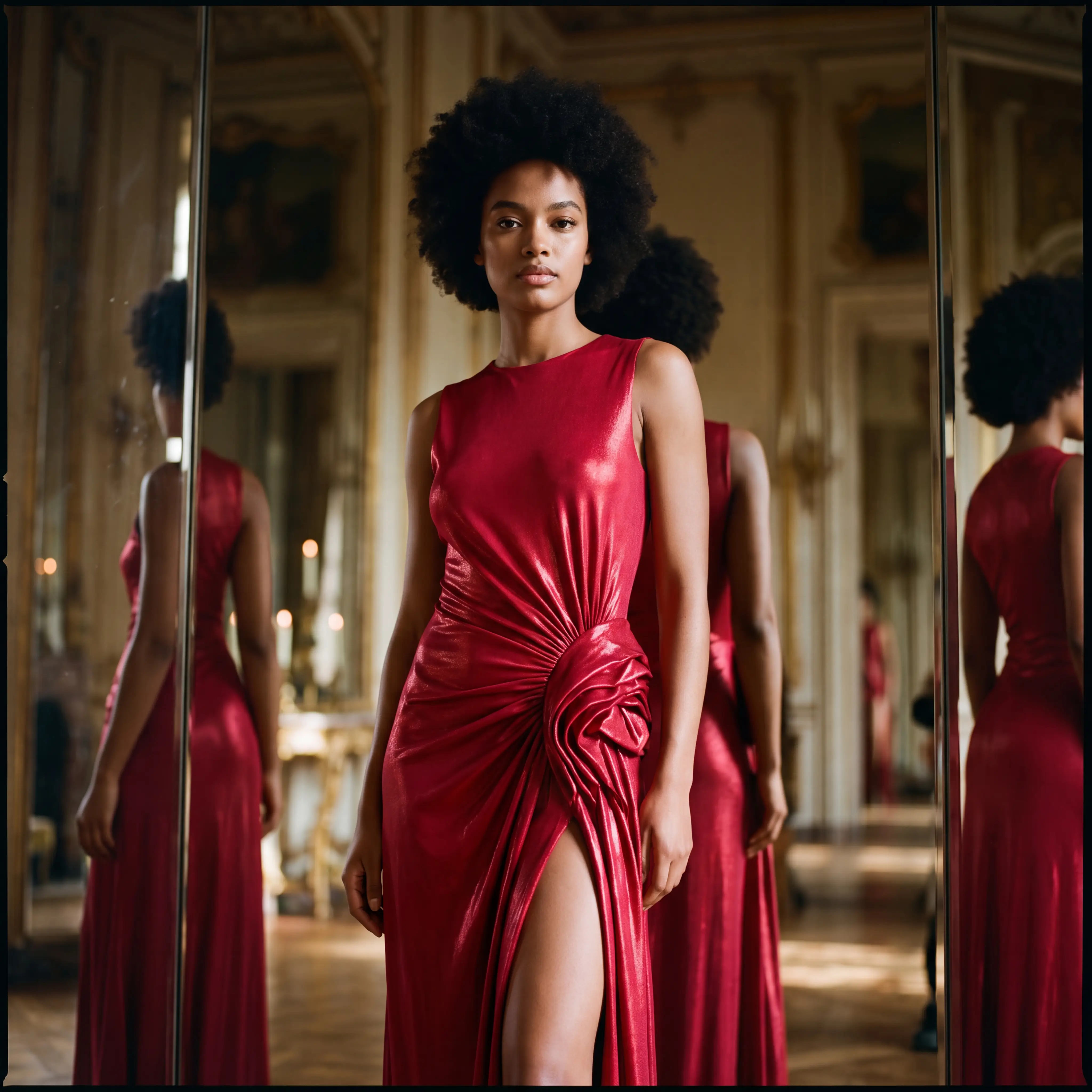 High-Shine Drape Dress