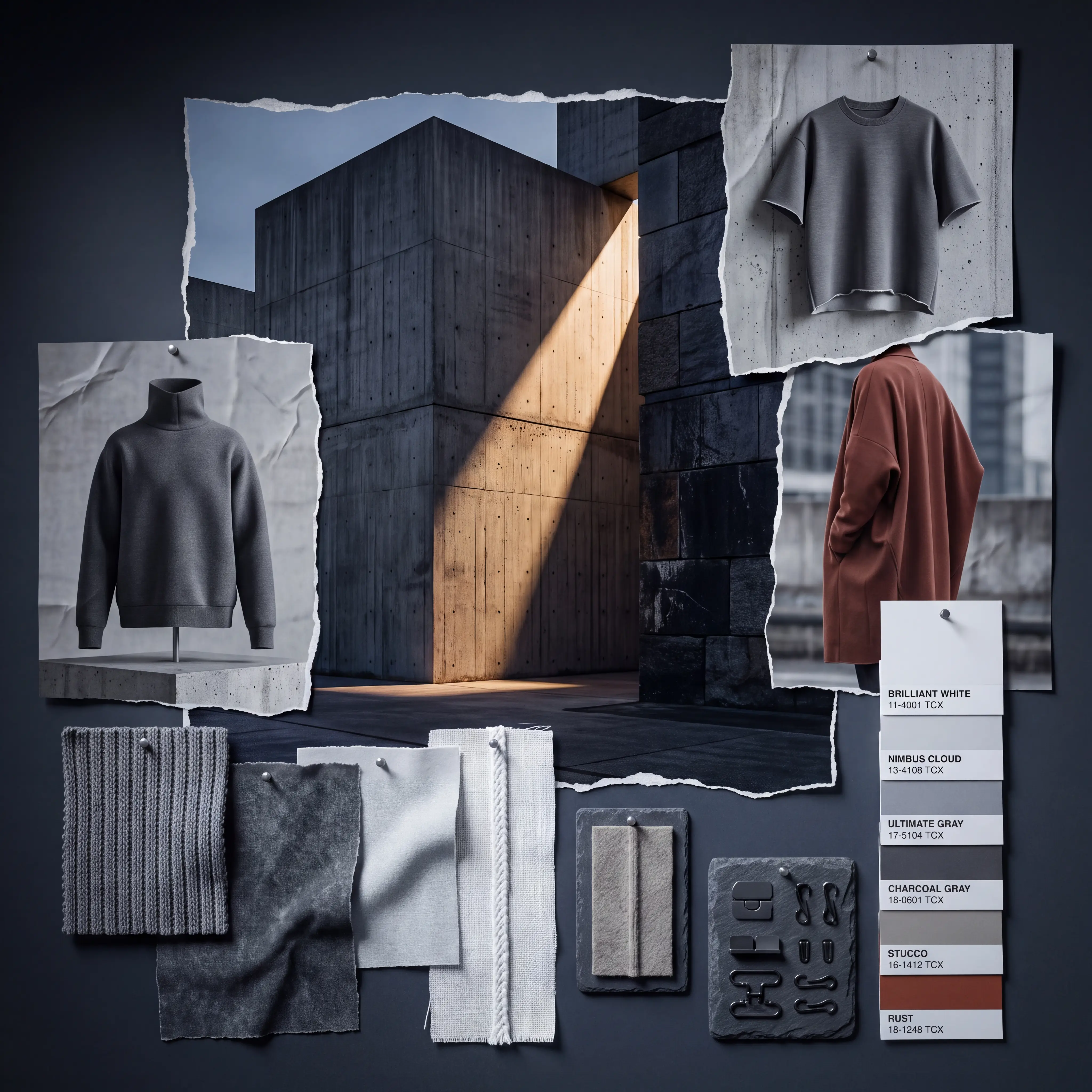 Brutalist Luxe mood board