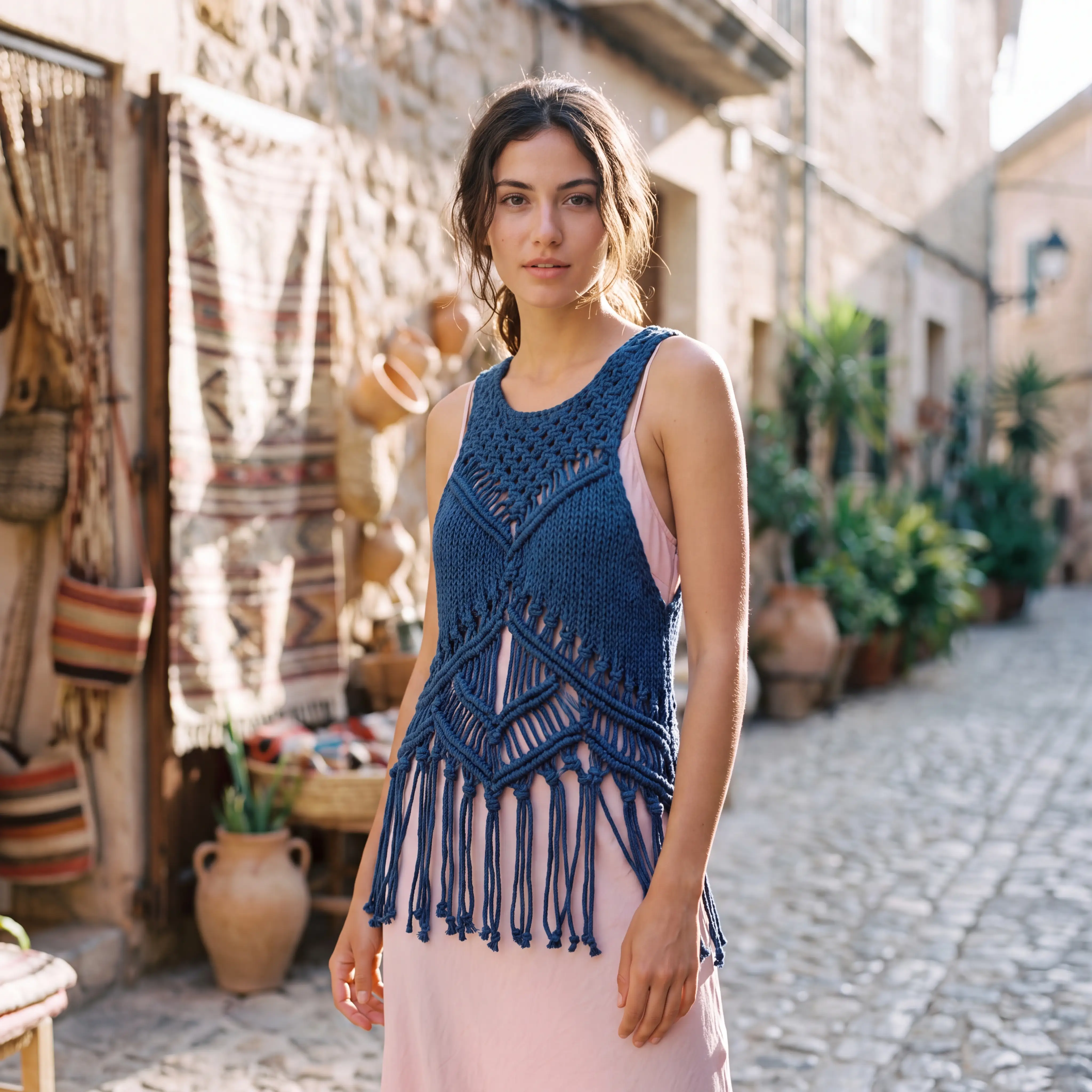Macramé Panel Vest