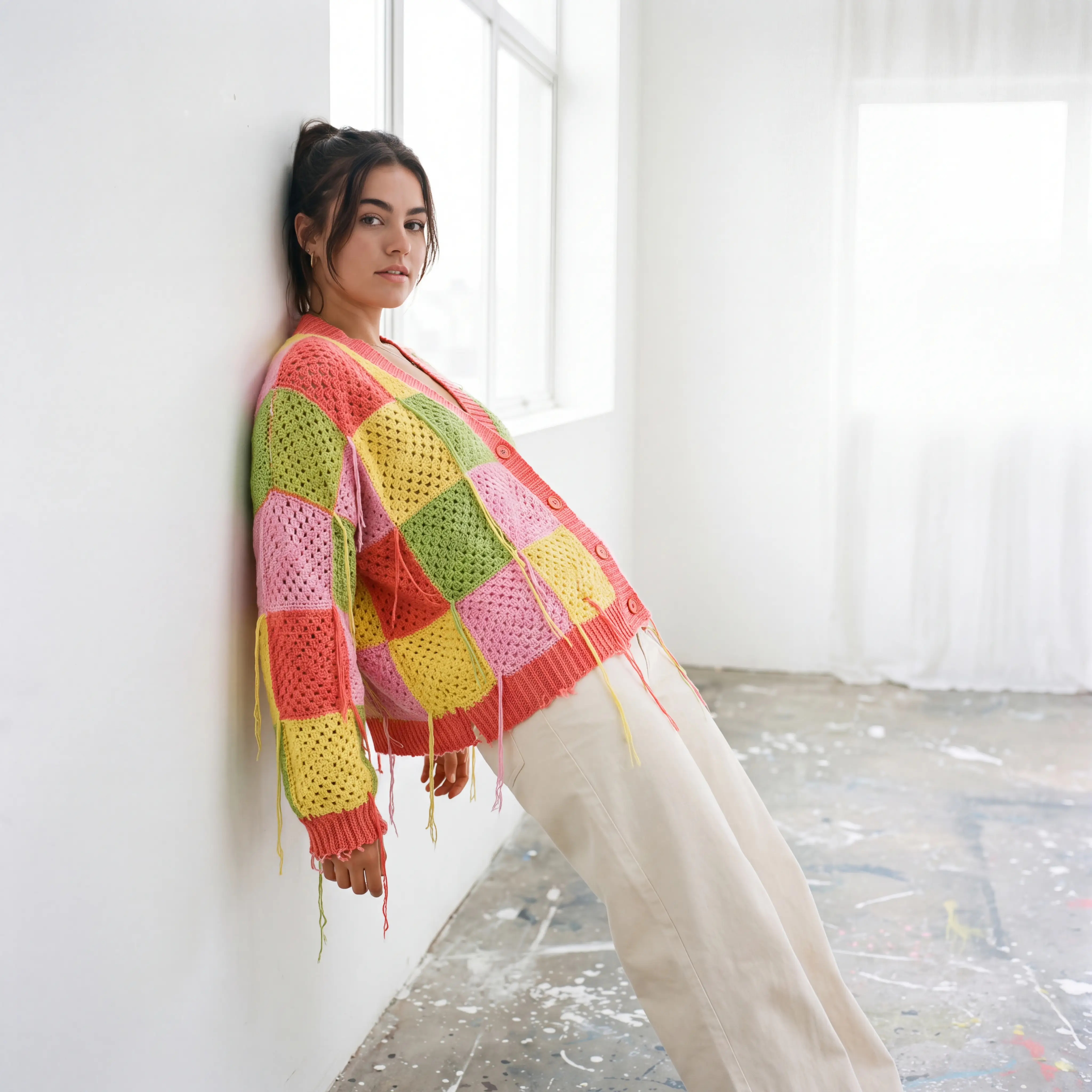 Spliced Patch Cardigan