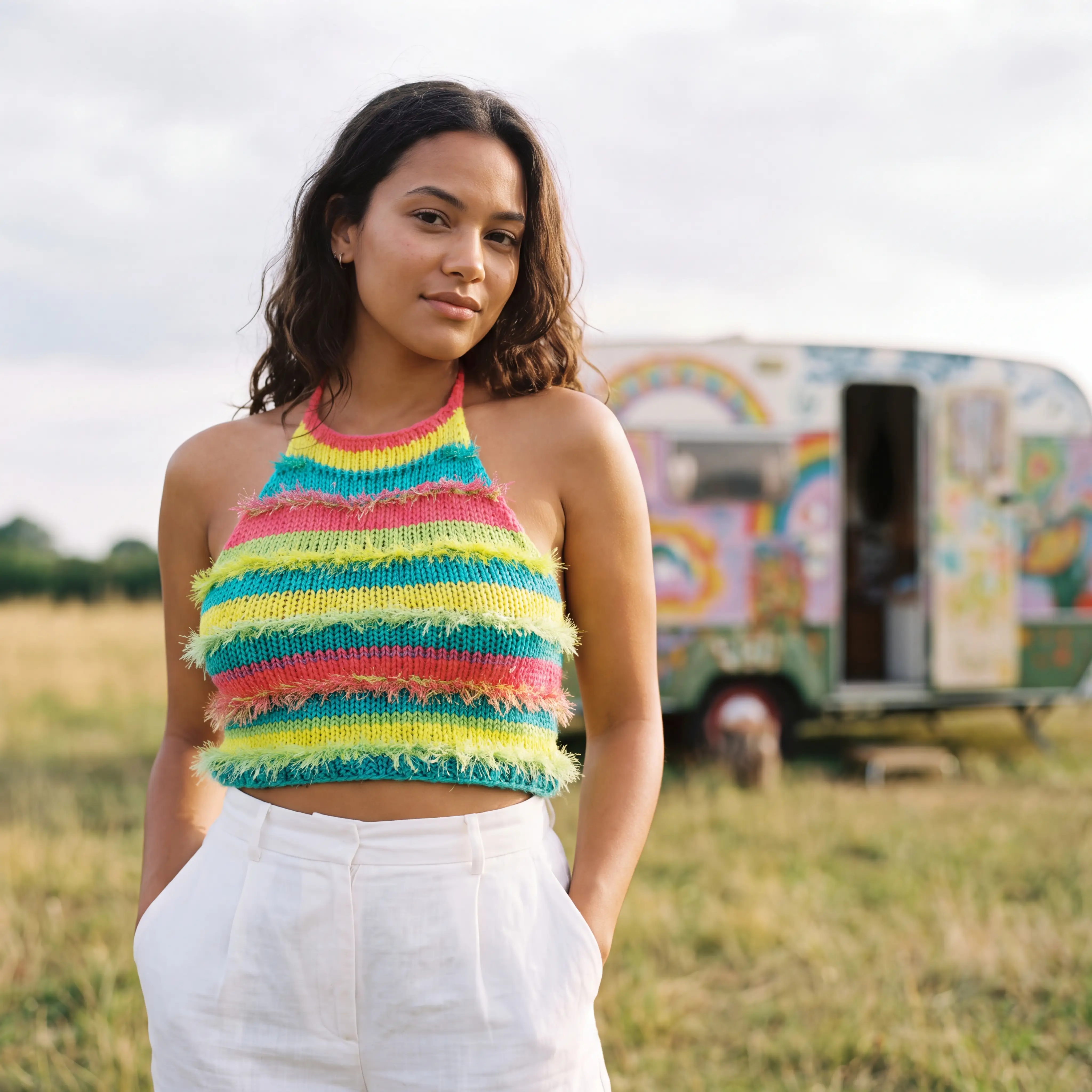 Variegated Stripe Halter