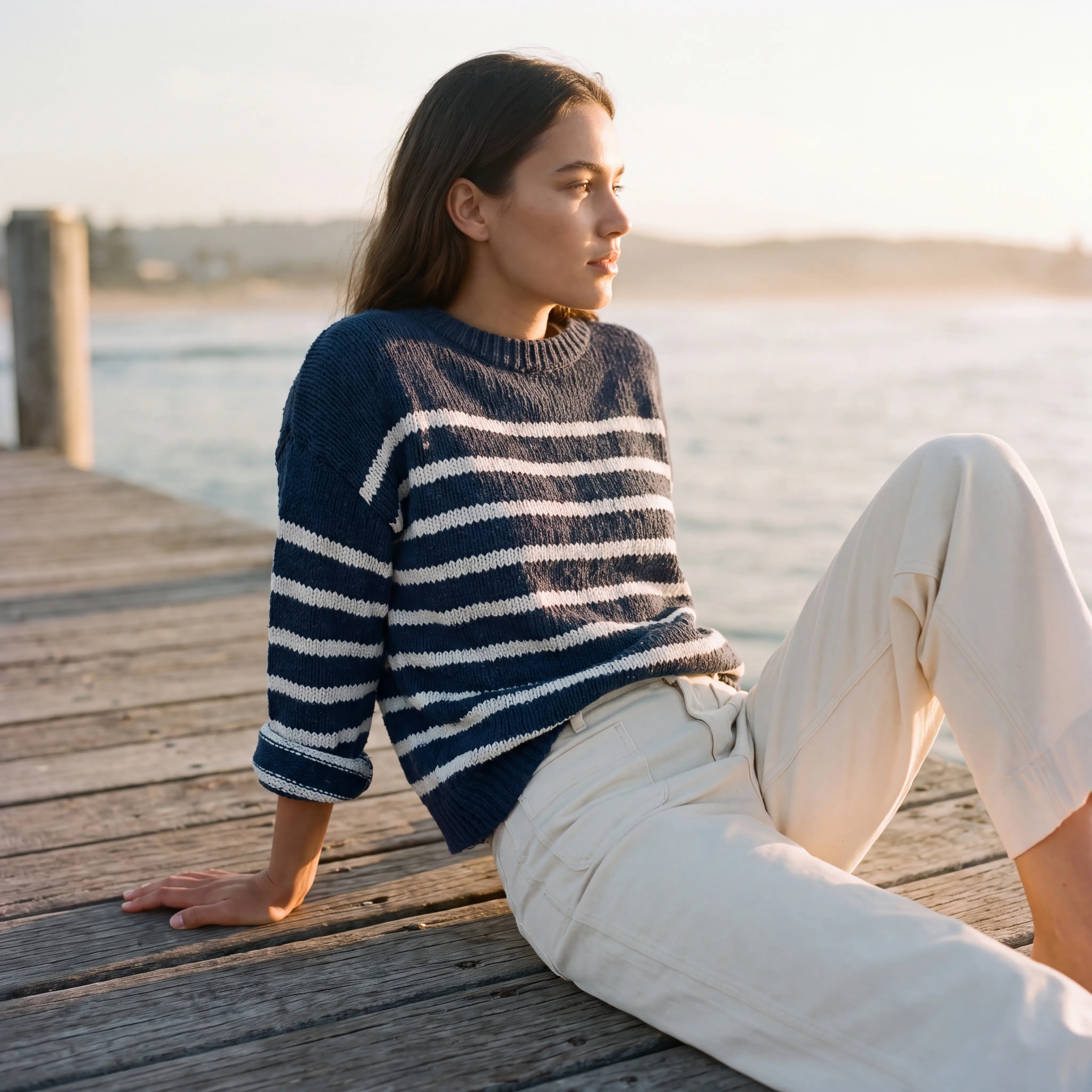 Nautical Stripe Boxy Crew