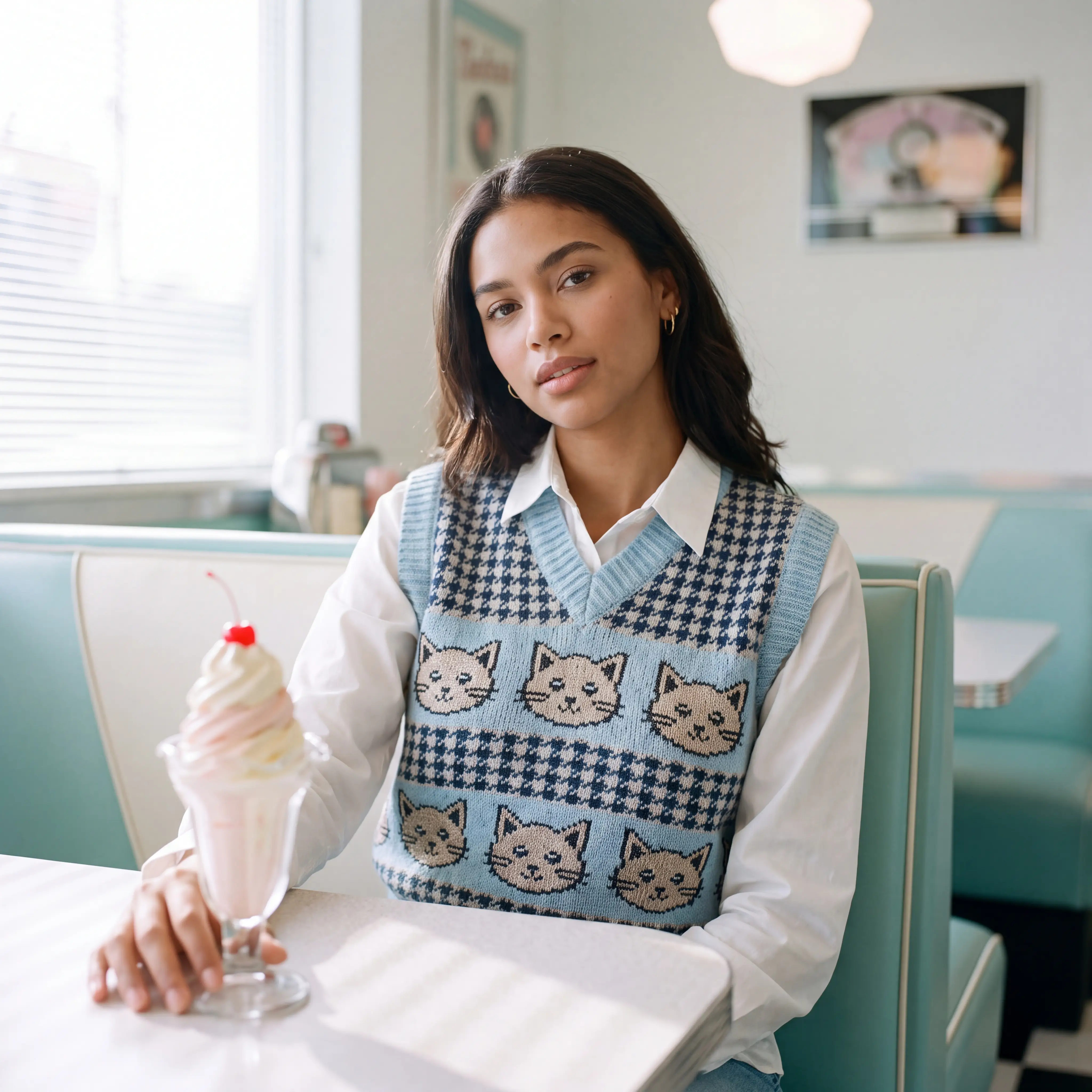 Kitten Jacquard Vest