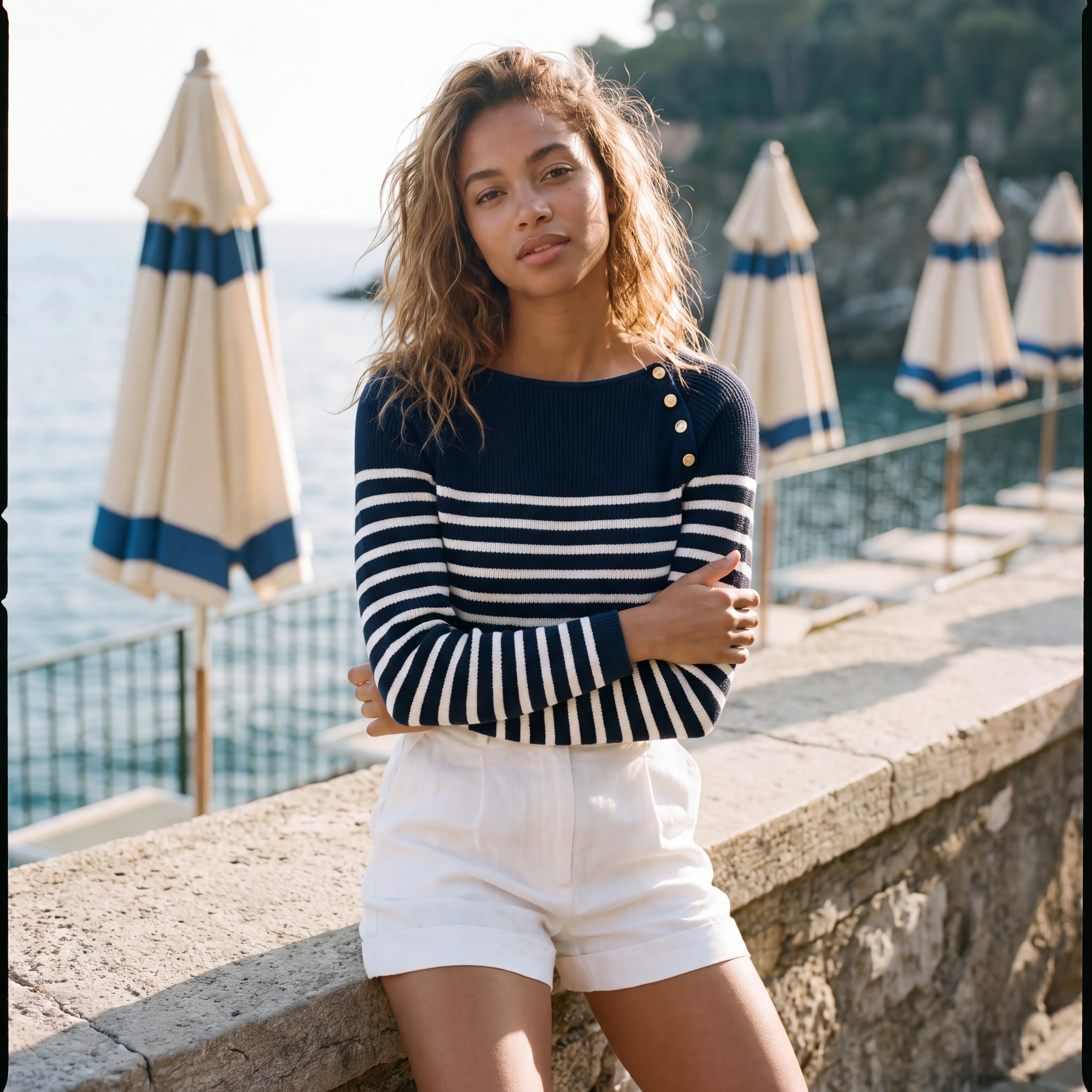 Wide-Stripe Boat-Neck Crew