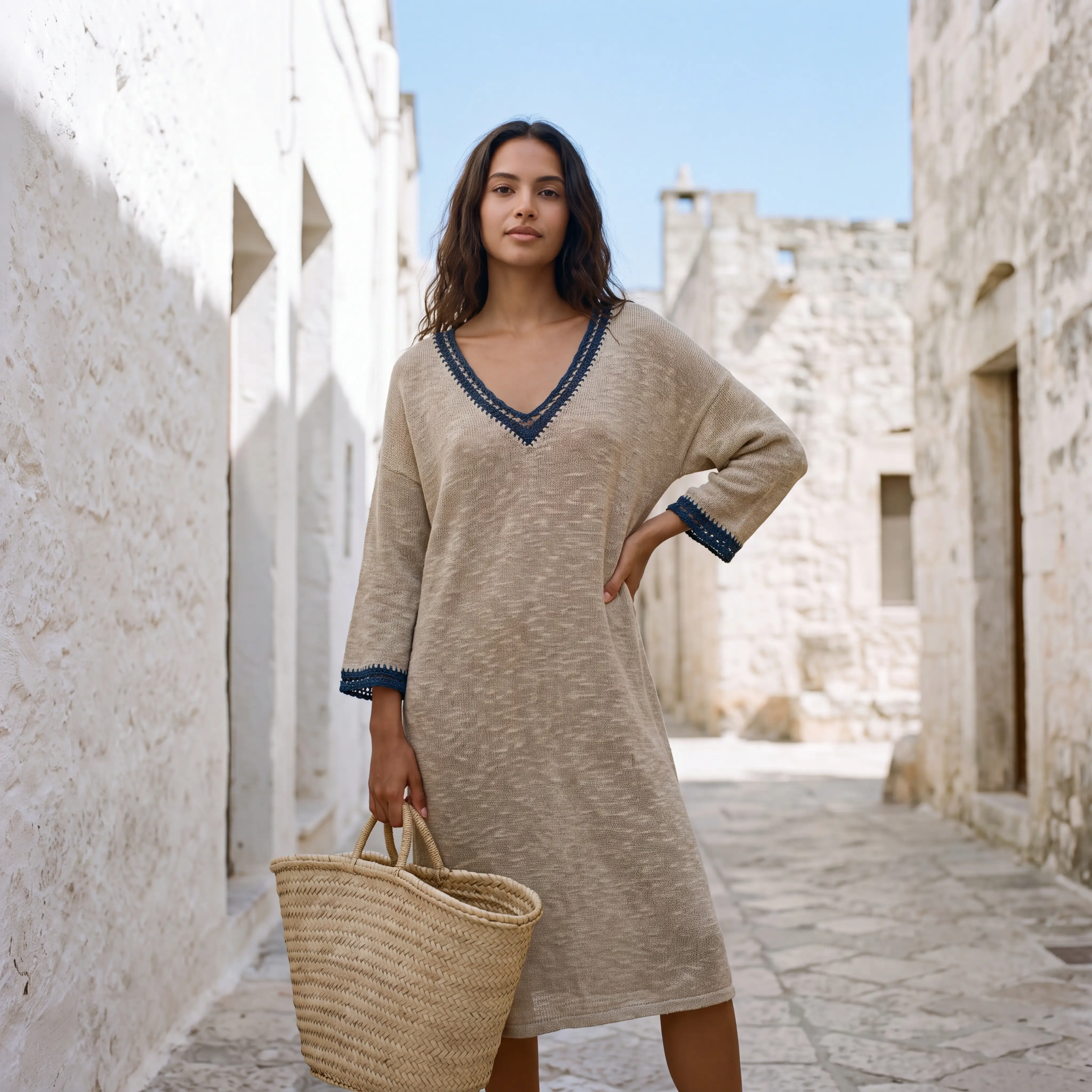 Slub Linen Market Dress
