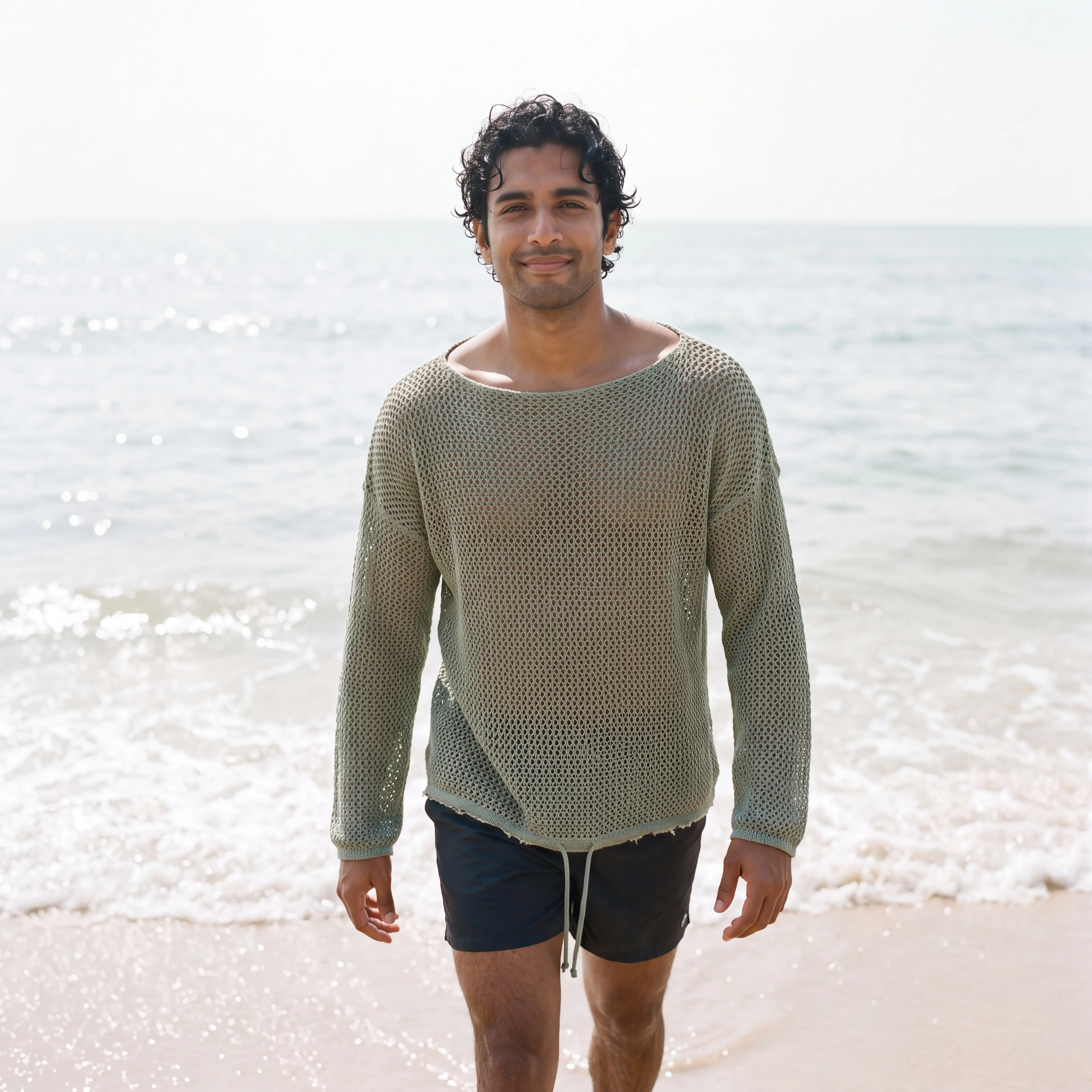 Net-Stitch Beach Pullover