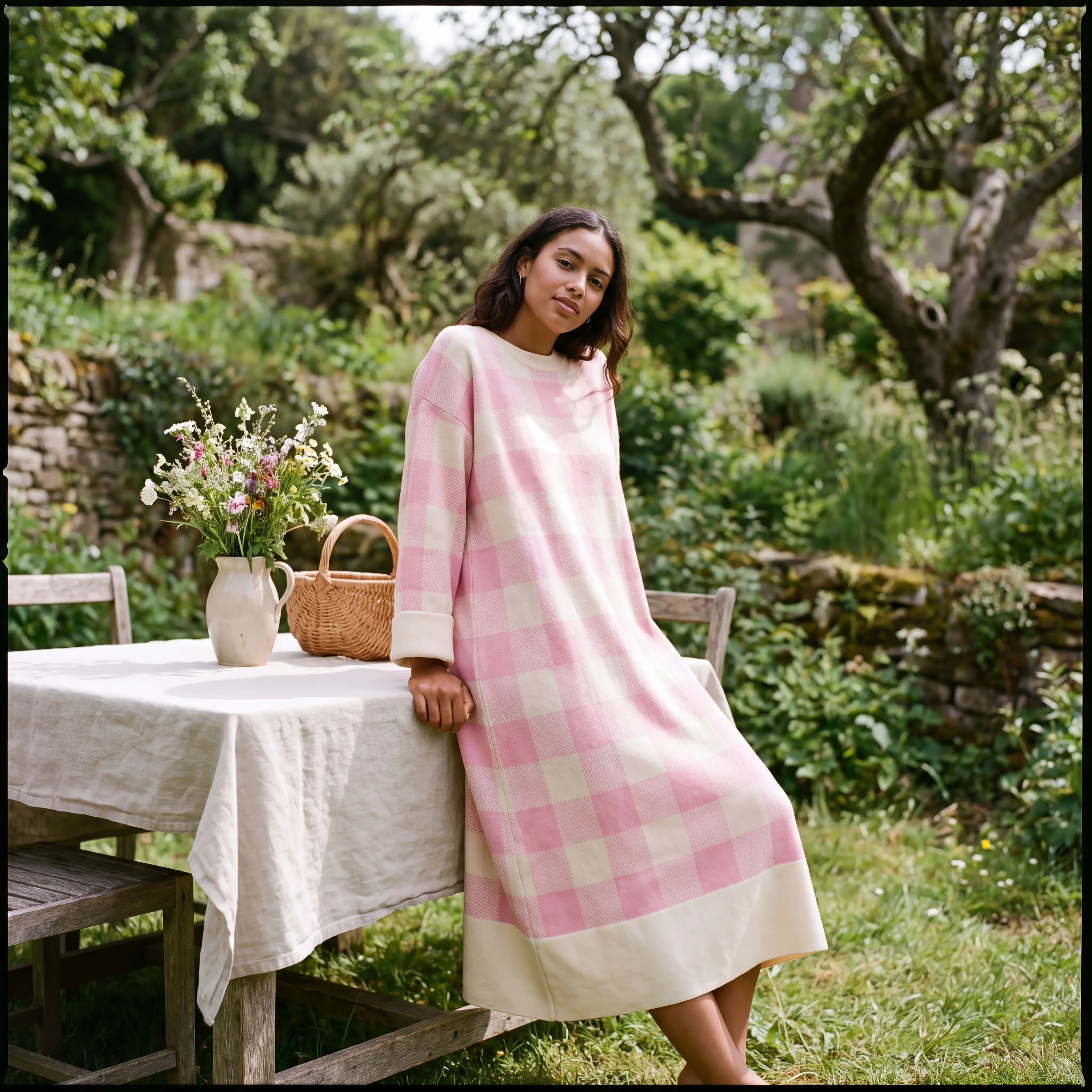 Tablecloth-Check Dress