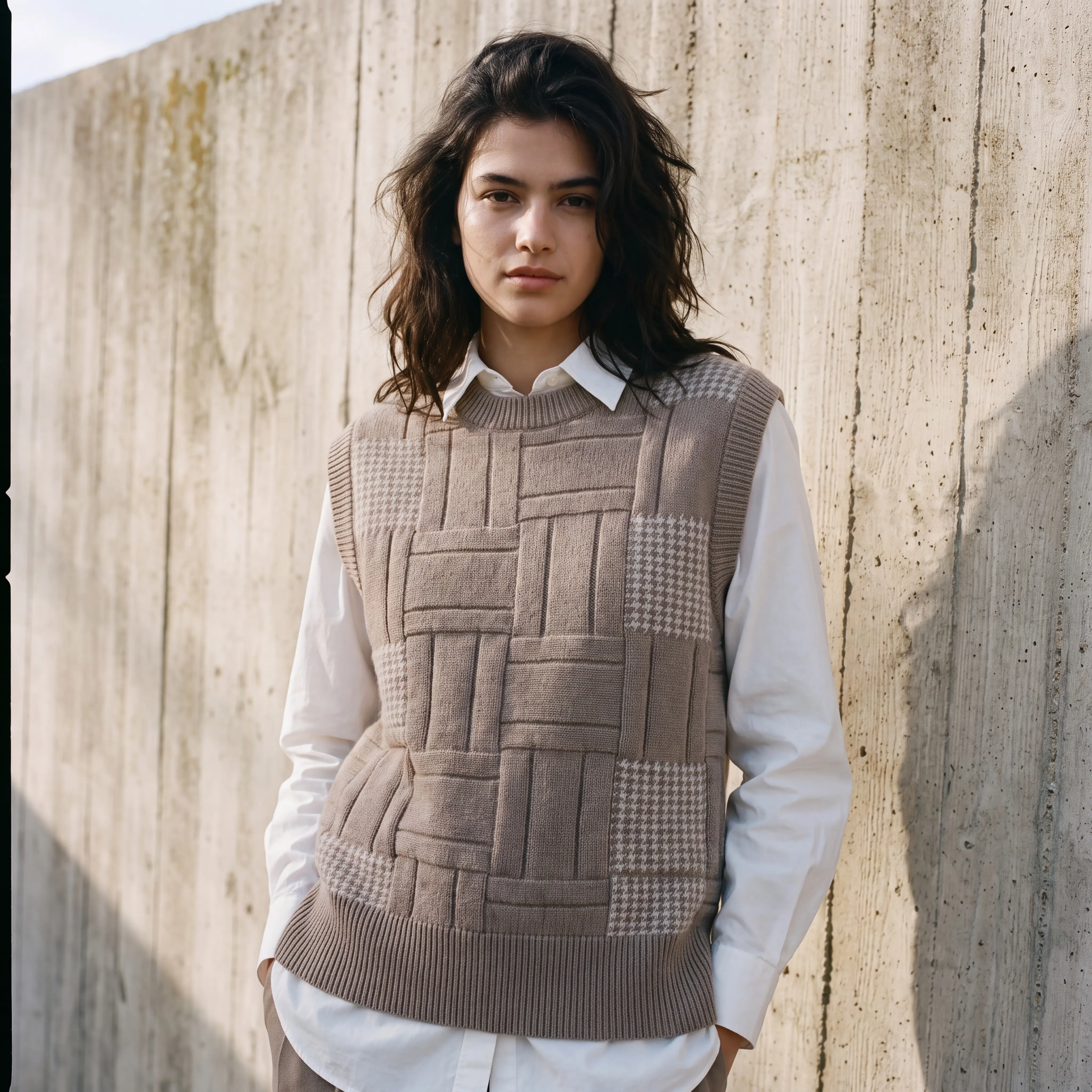 Padded Geometric Vest
