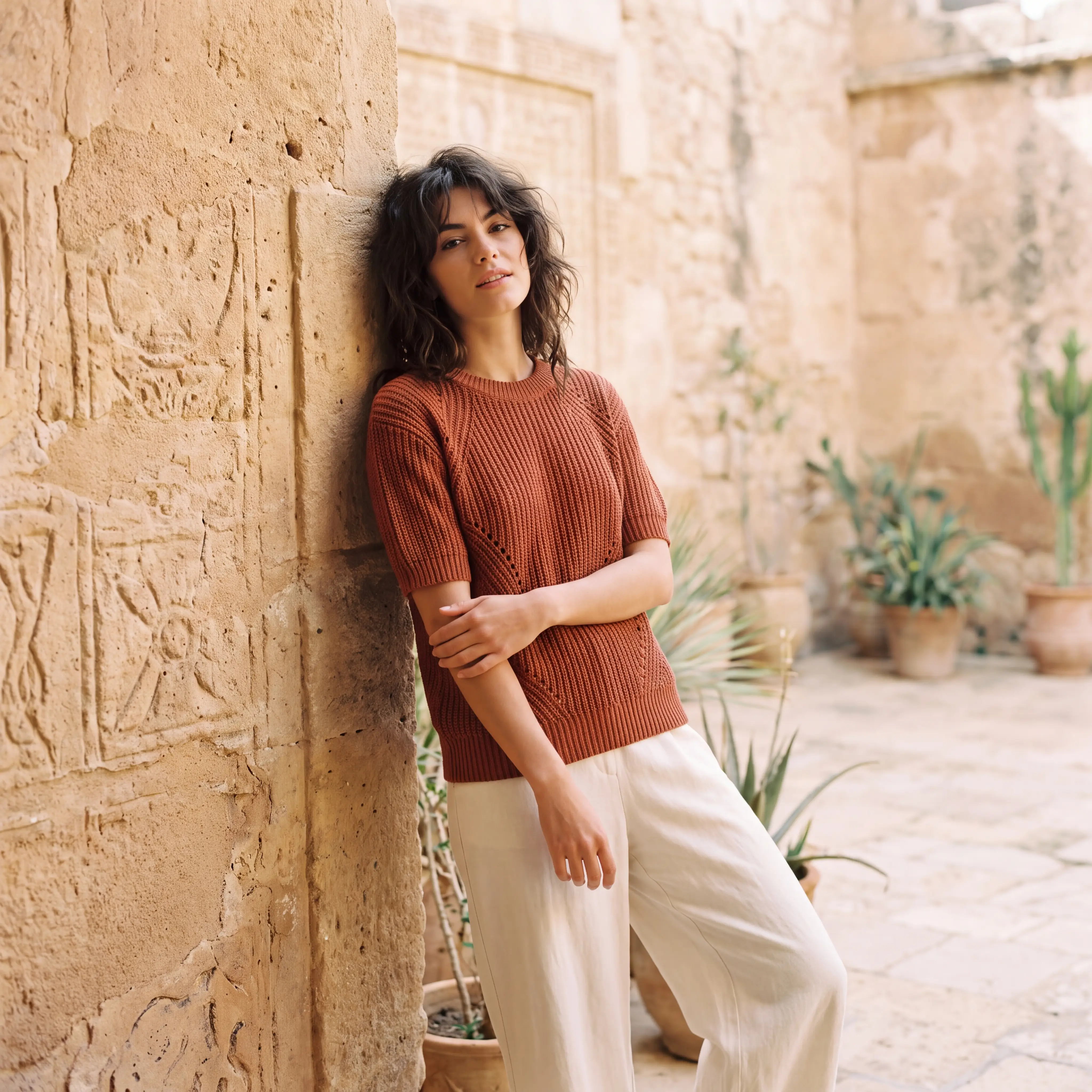 Ladder-Stitch Rib Top
