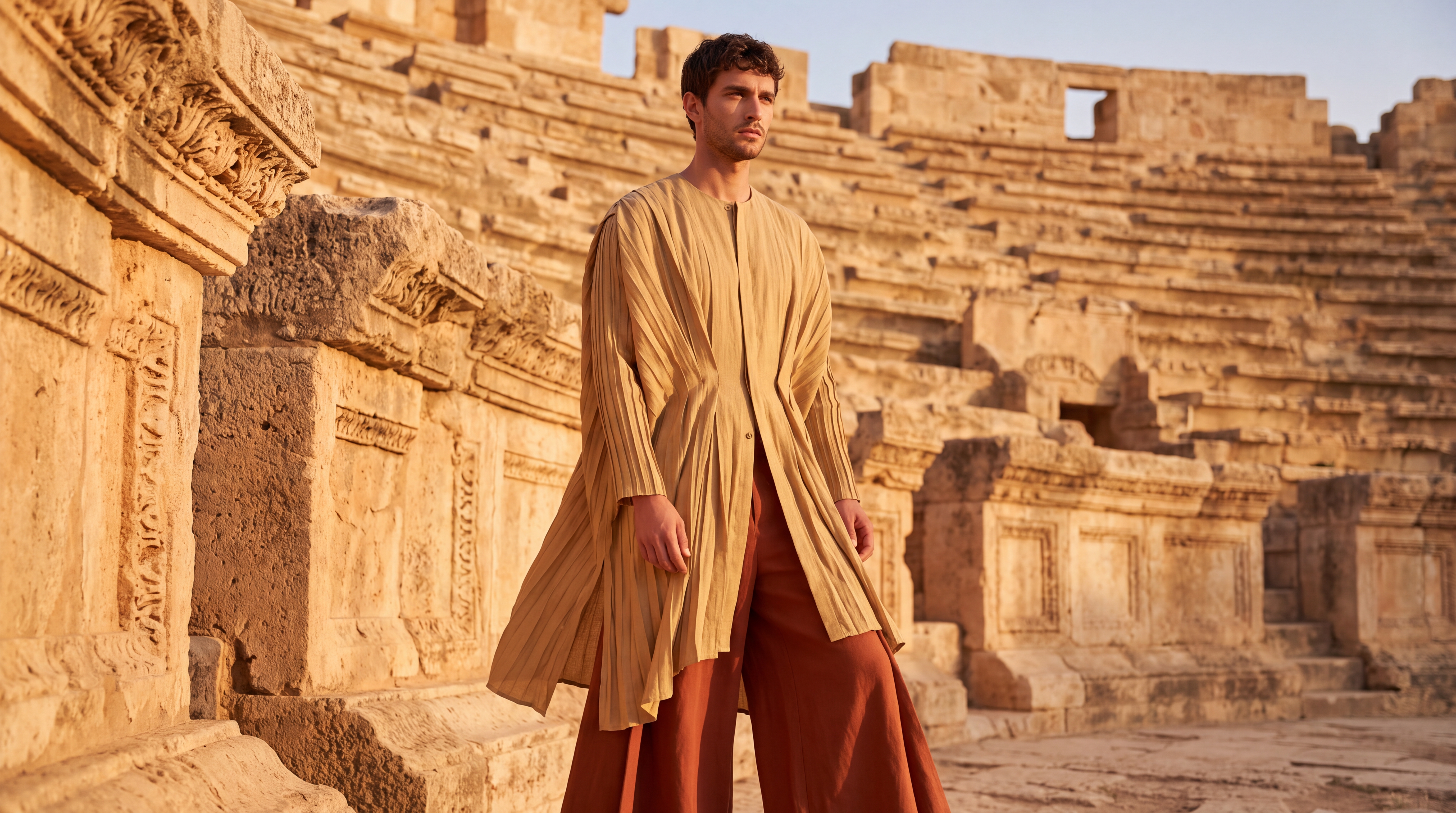 PLEATED LINEN TUNIC