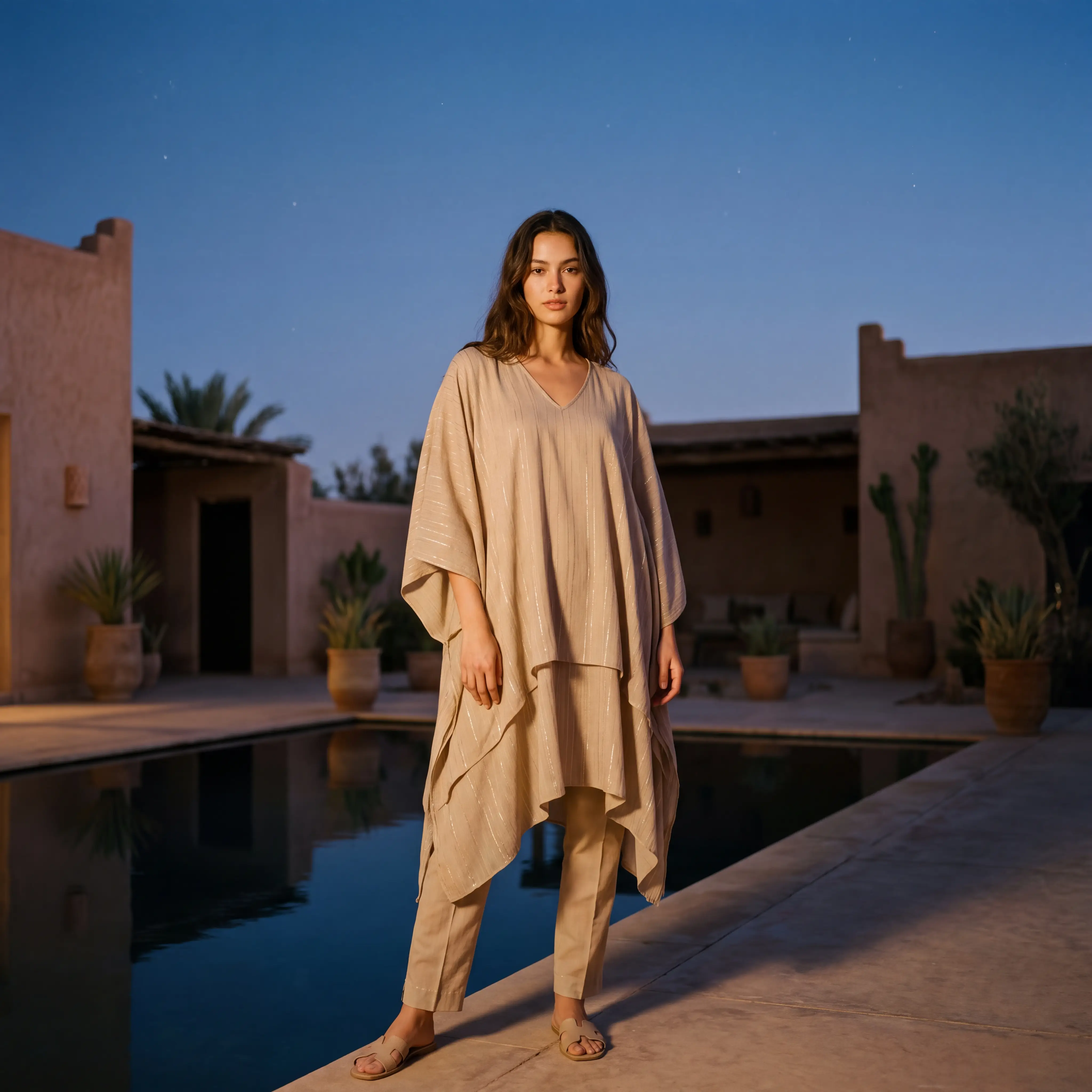 Reflective-Yarn Kaftan Knit