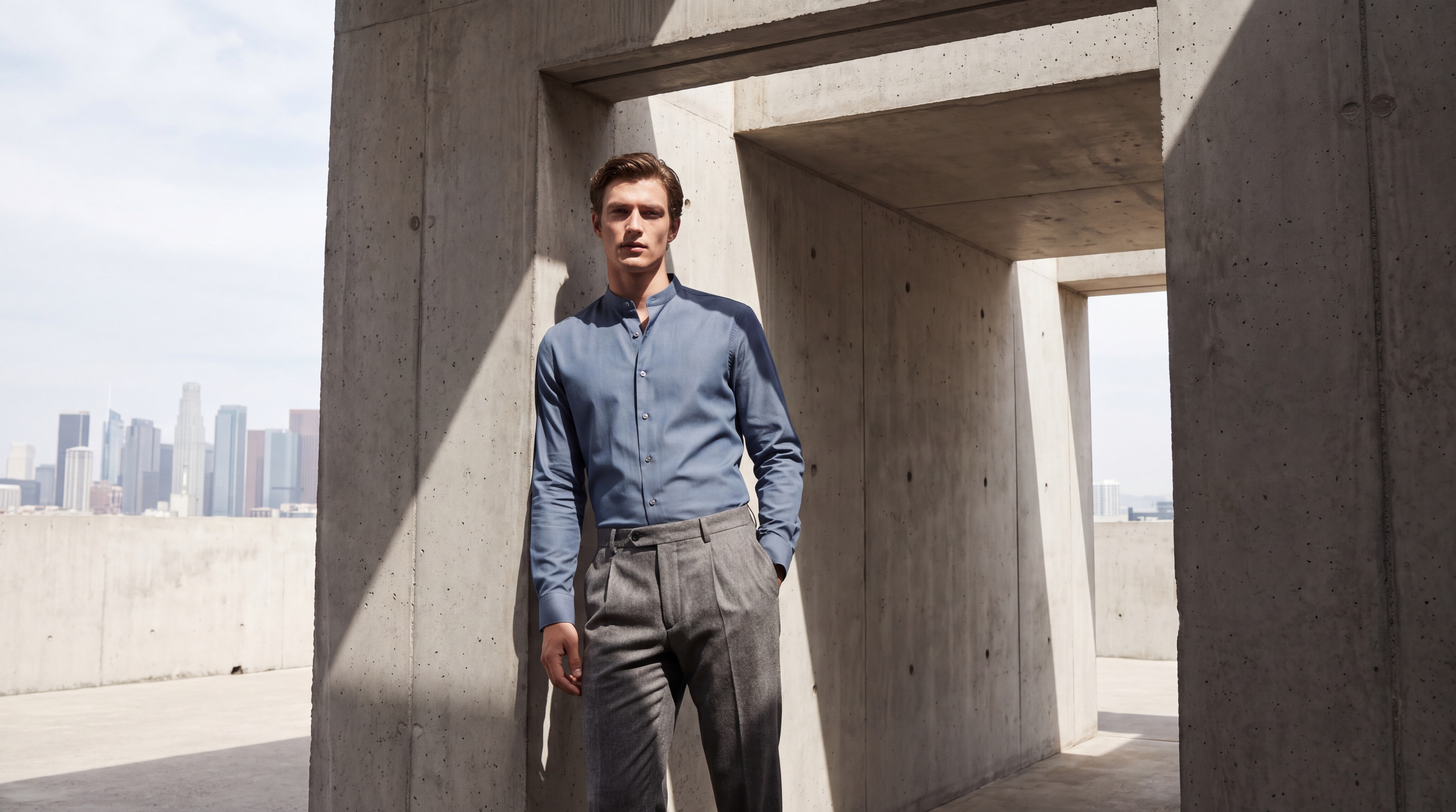 BAND COLLAR SHIRT