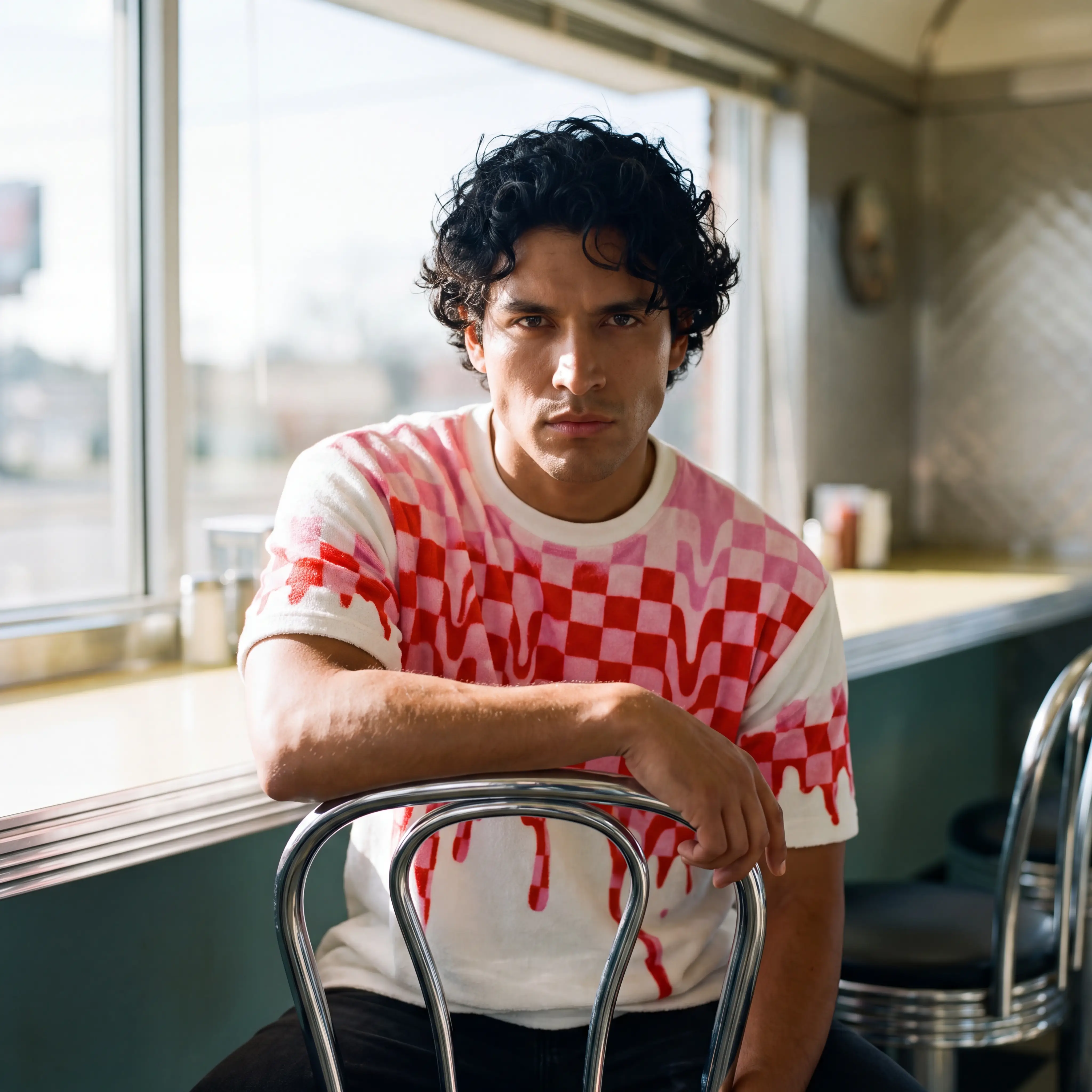 Melting-Check Jersey Tee