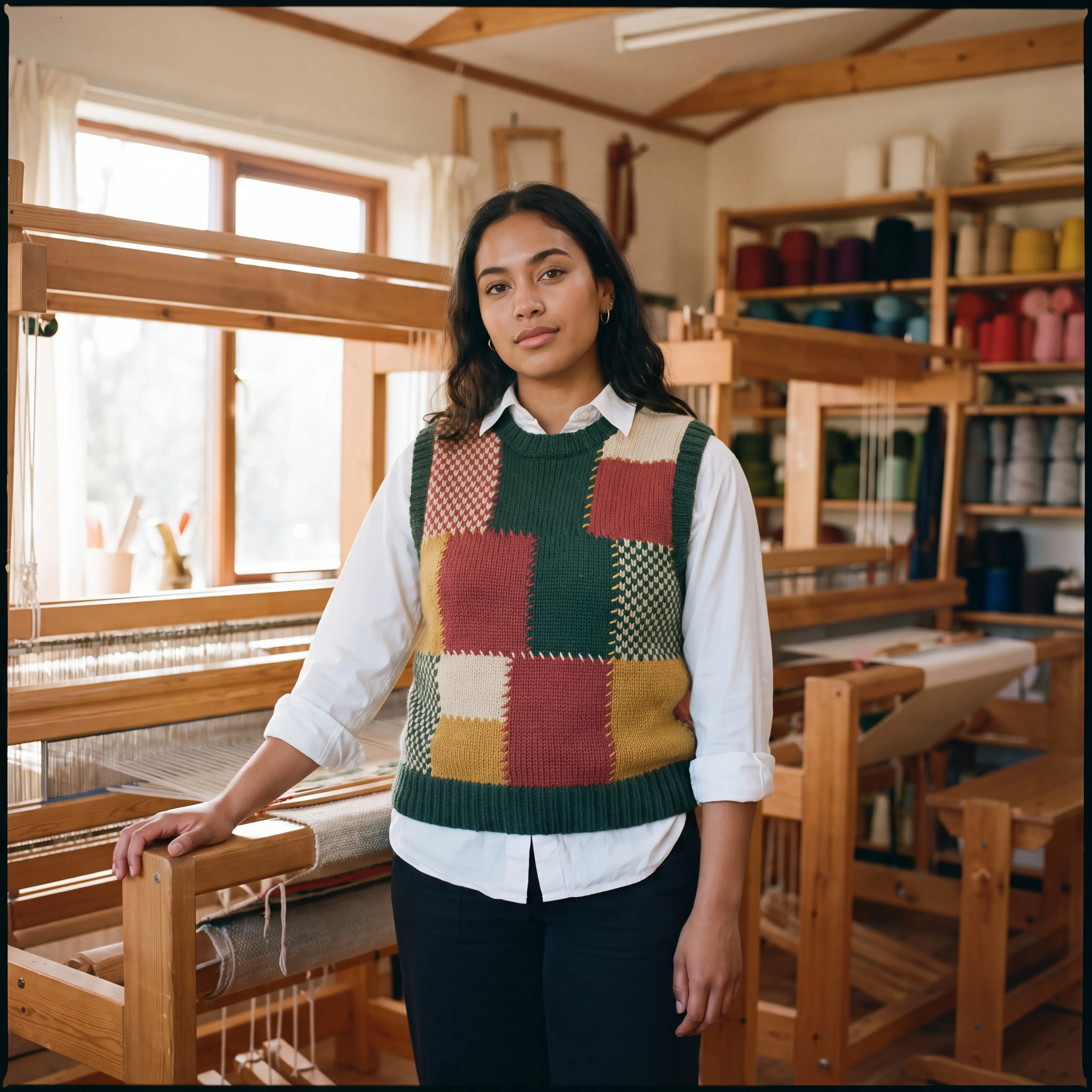 Patchwork Intarsia Vest