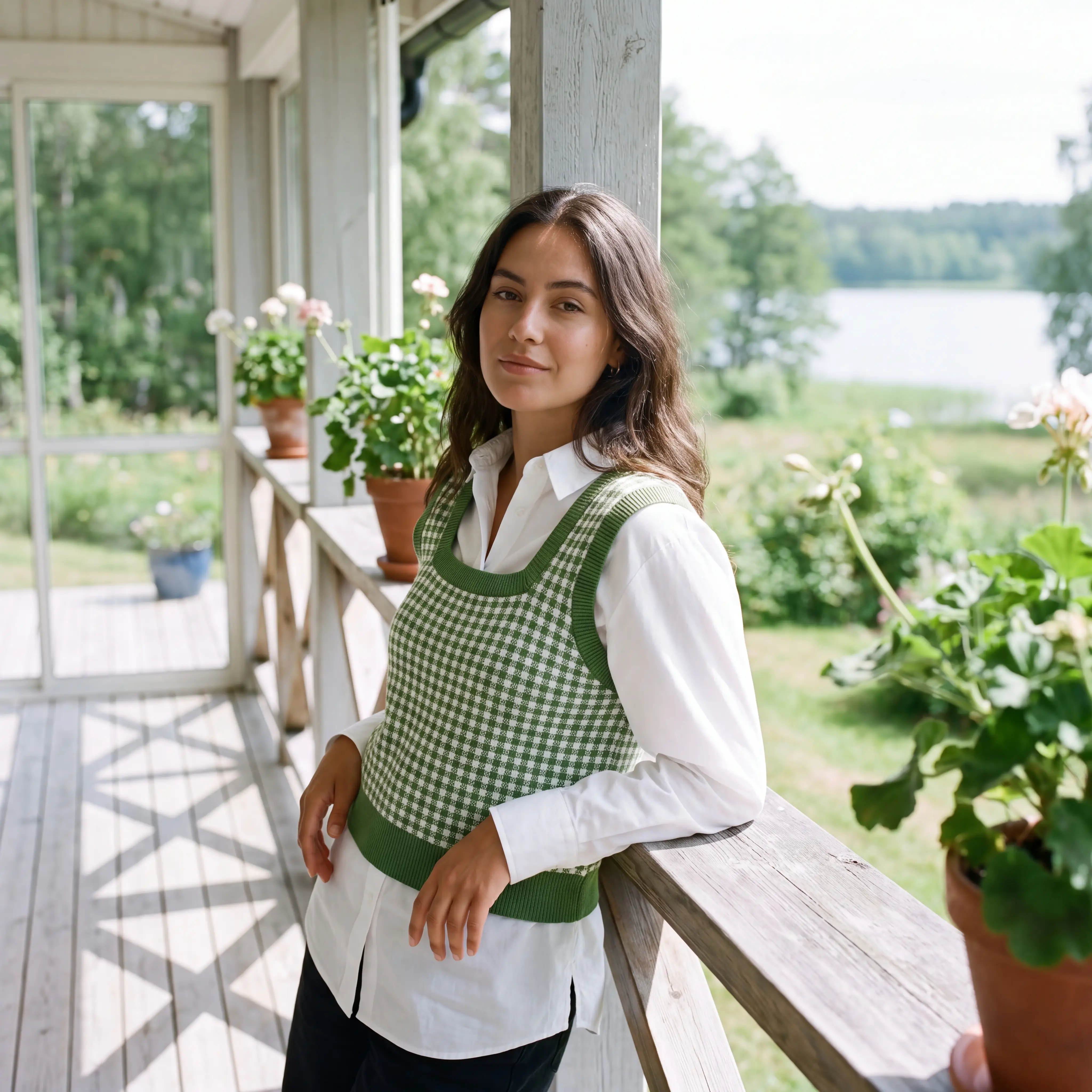 Micro-Gingham Jacquard Vest