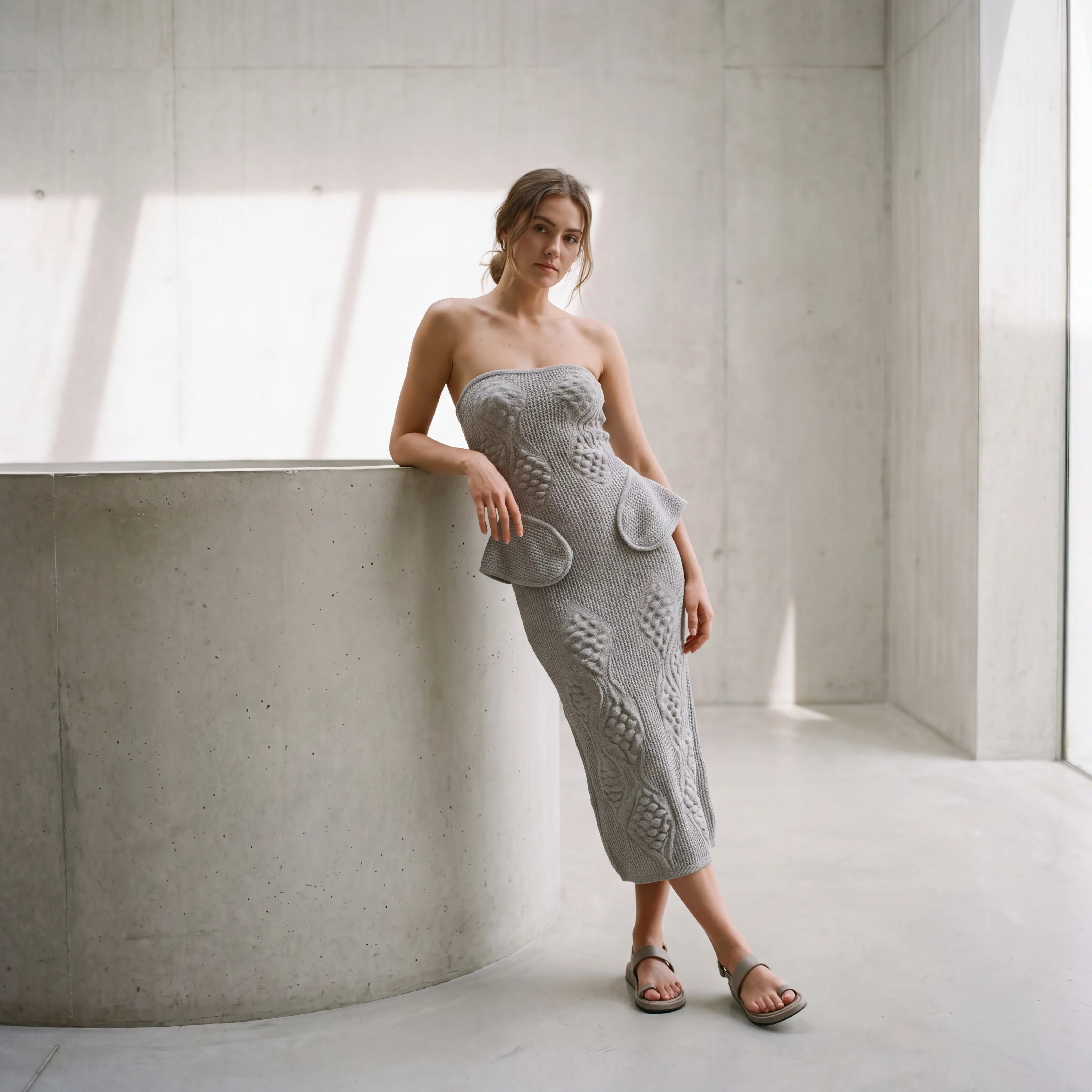 Blistered Peplum Dress