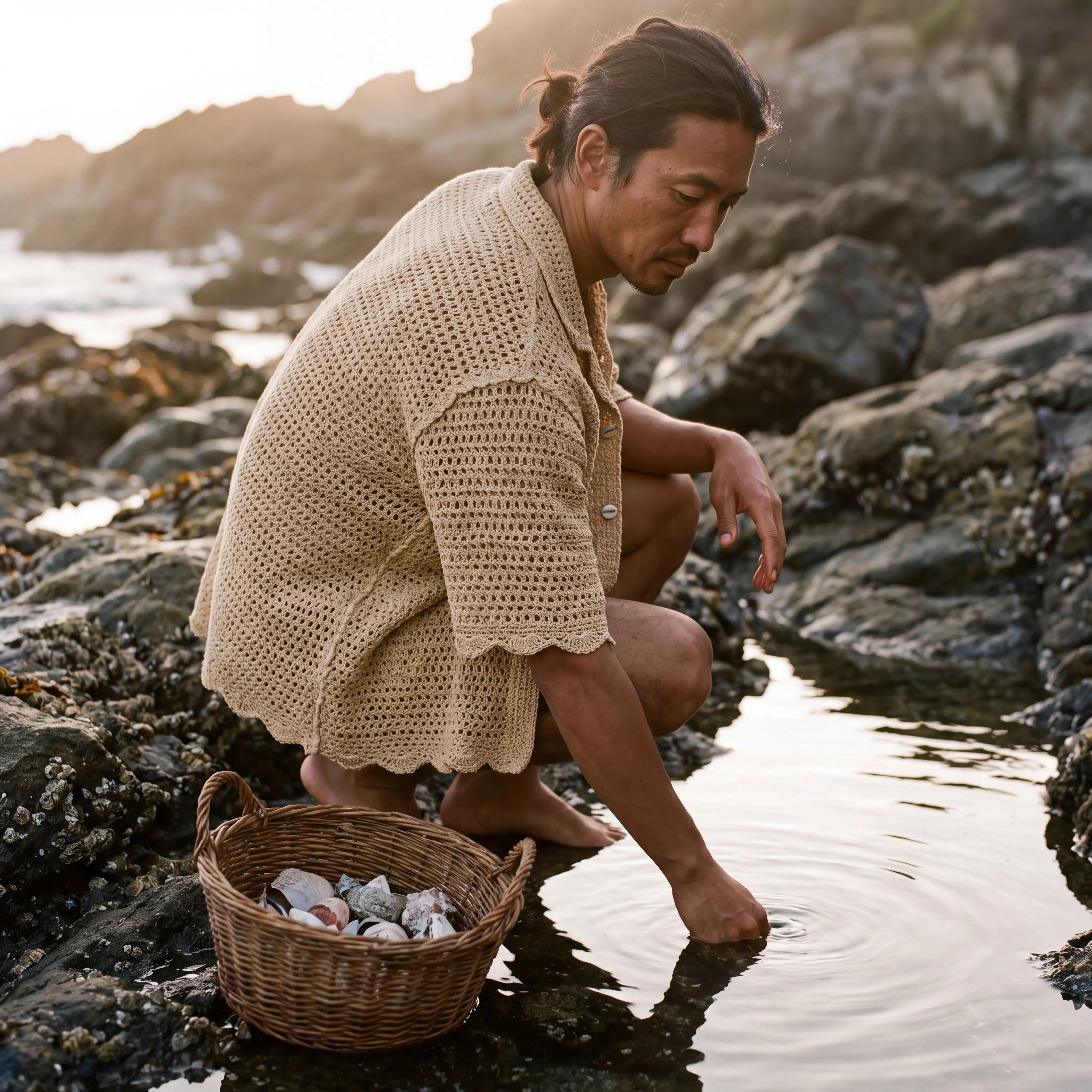 Tidepool Crochet Camp Shirt