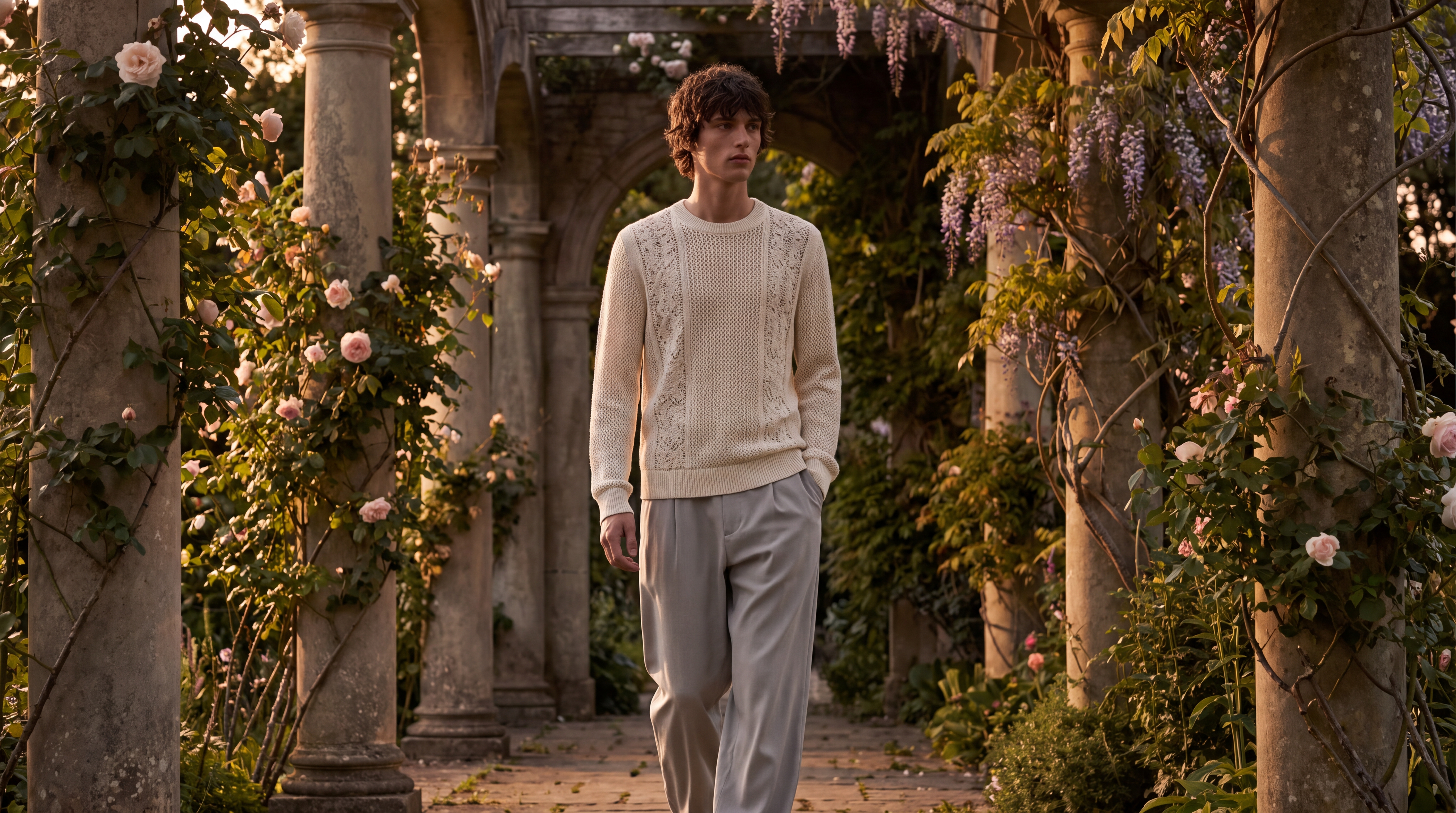 LACE-PANEL KNIT