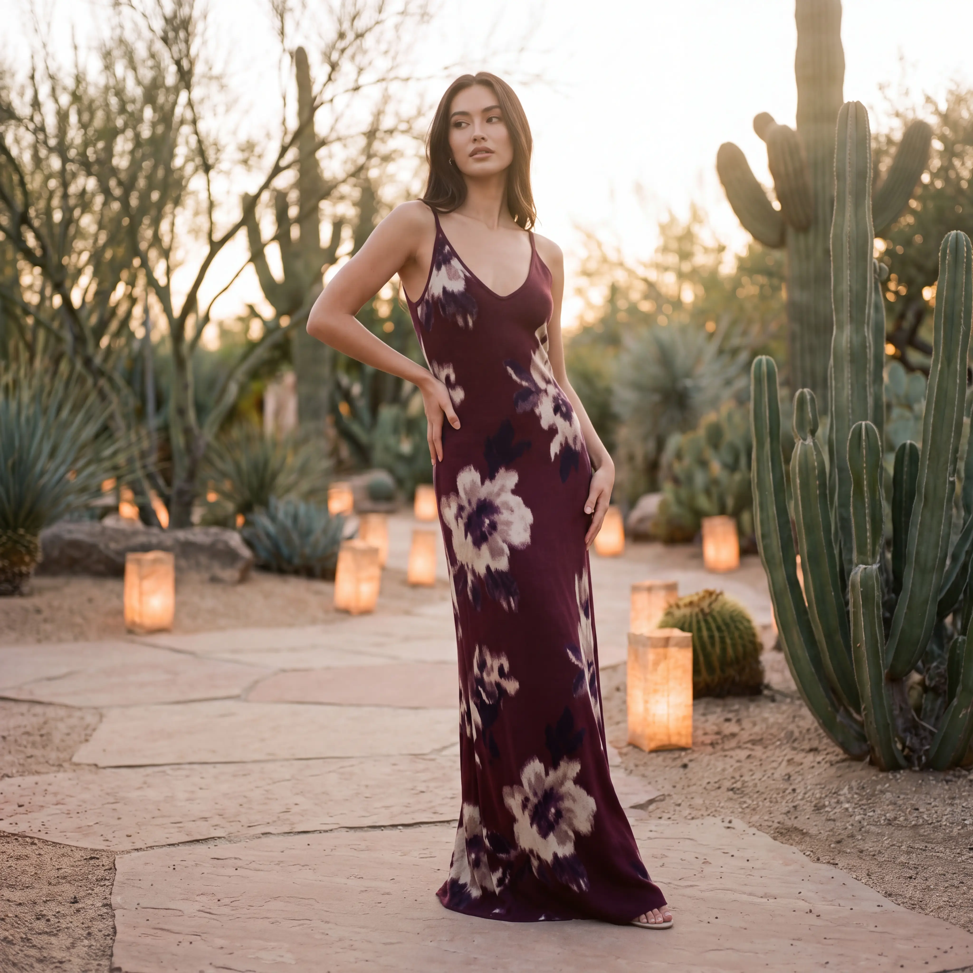 Dark Floral Jacquard Dress